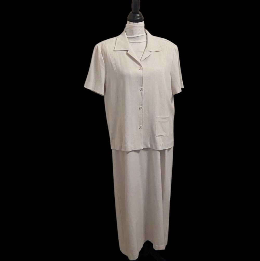 Vintage Drapers and Damons Sheath Maxi Dress and Jacket Literary Wheat 16